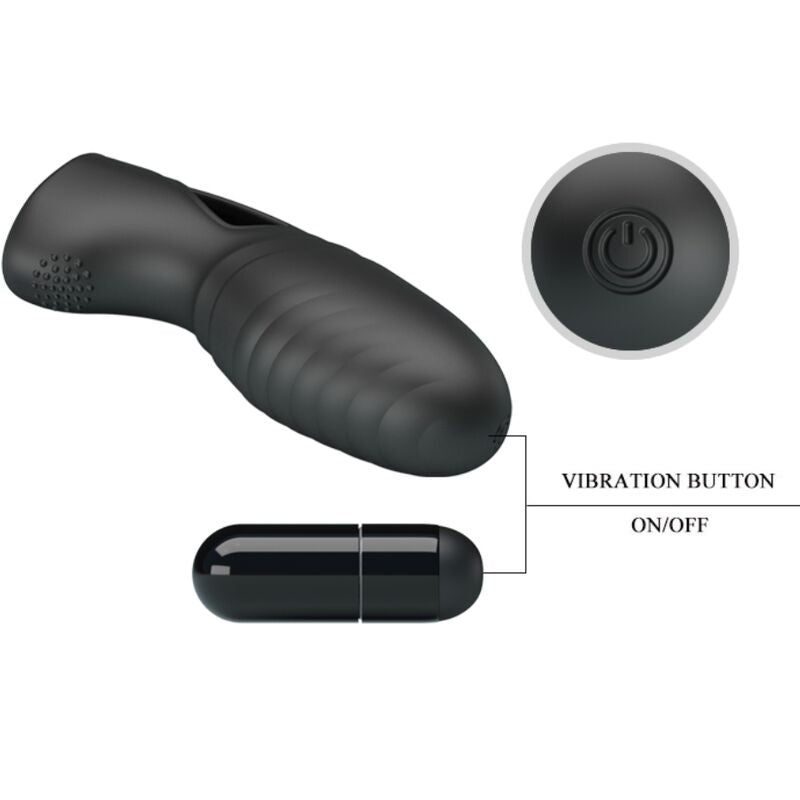 Vibratore da Dito in Silicone Pretty Love Alan — Nero