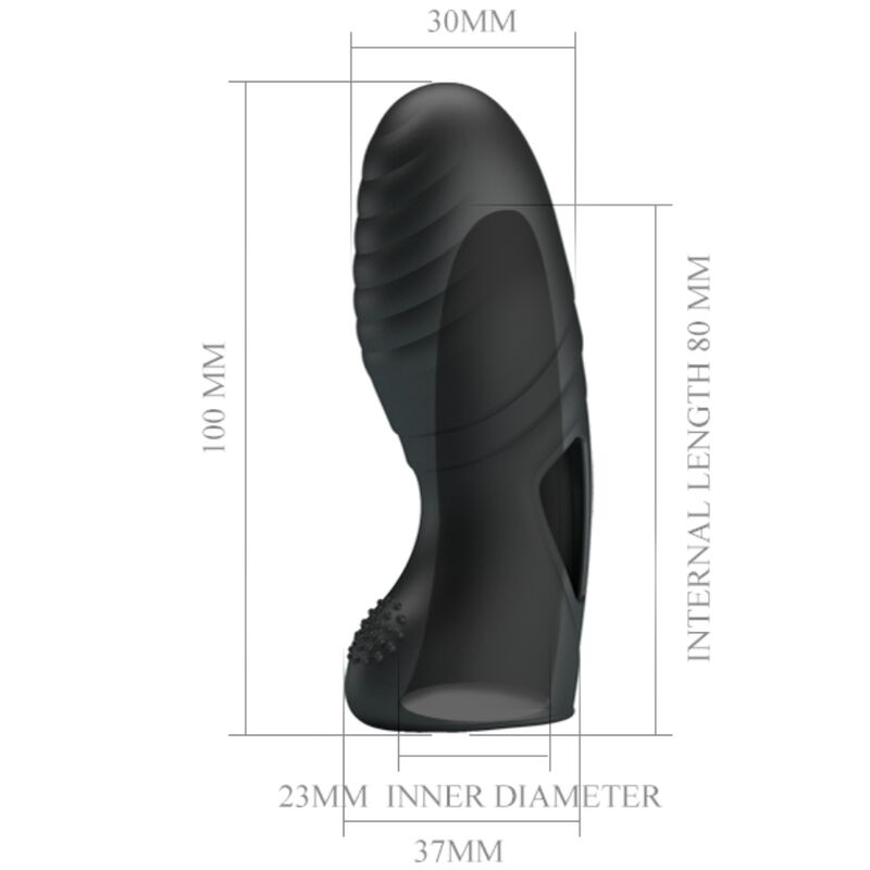 Vibratore da Dito in Silicone Pretty Love Alan — Nero