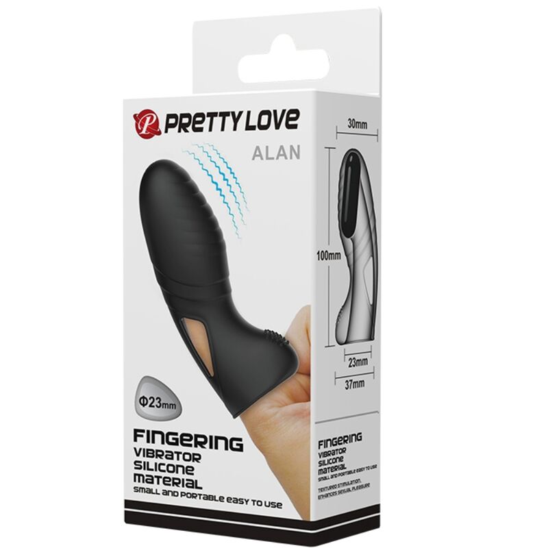 Vibratore da Dito in Silicone Pretty Love Alan — Nero