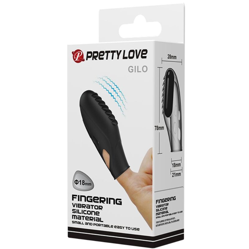 Vibratore da Dito in Silicone Pretty Love Gilo — Nero