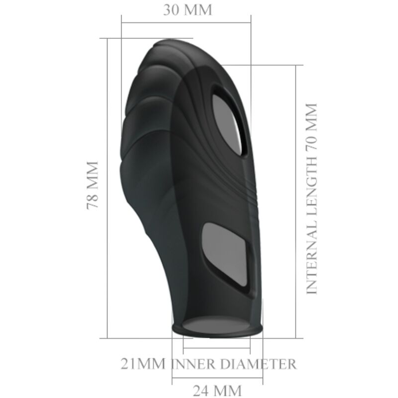 Vibratore da Dito Pretty Love Lich — Silicone, Nero
