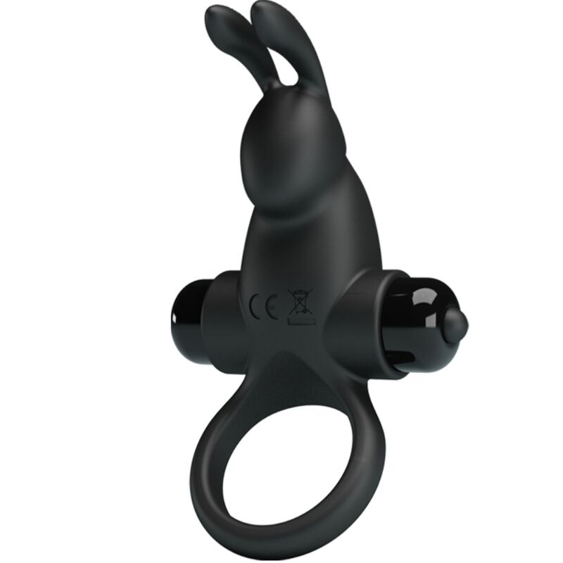 Anello Fallico Vibrante con Stimolatore Pretty Love BI-210204 — Nero