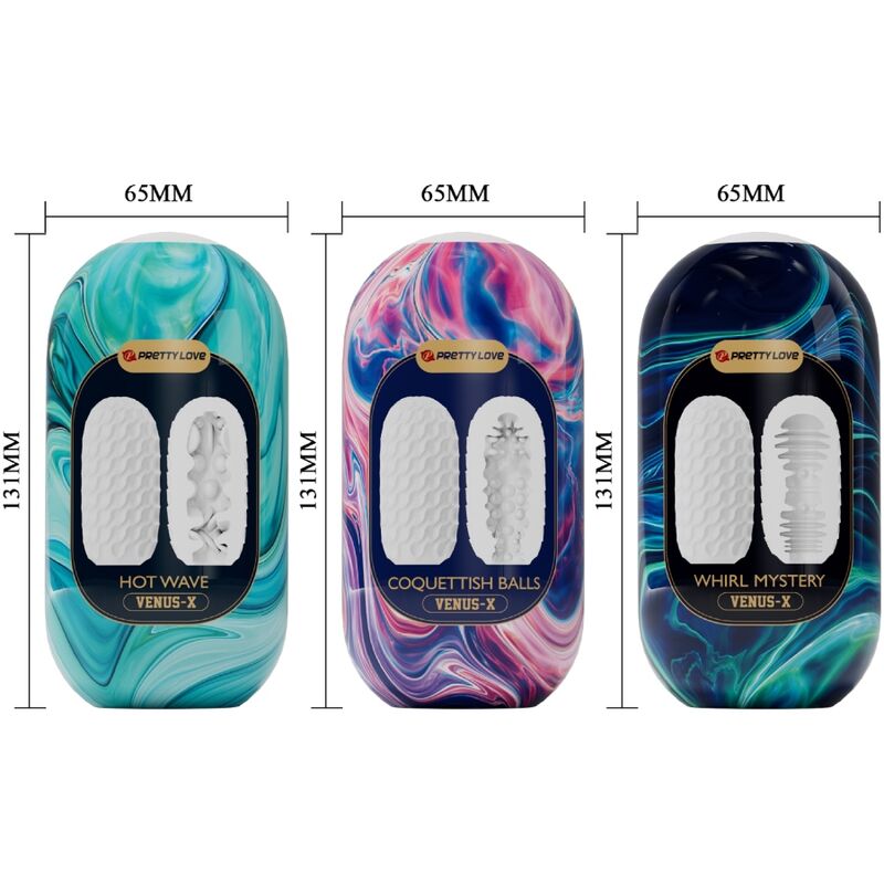 Masturbatore Maschile Pretty Love Venus X — Silicone, 3 Tunnel