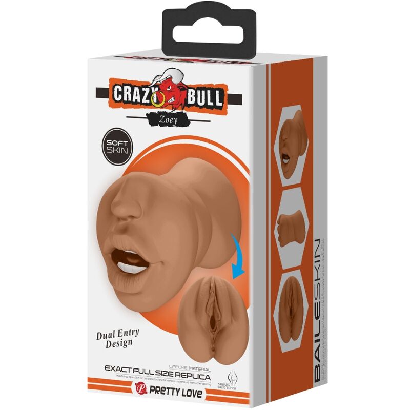 Masturbatore Doppio Bocca e Vagina Crazy Bull Zoey — Realistico