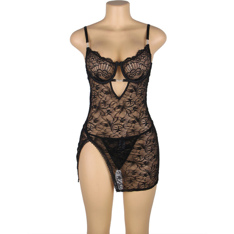 Babydoll in Pizzo Subblime — Spalline Regolabili, Nero S/M