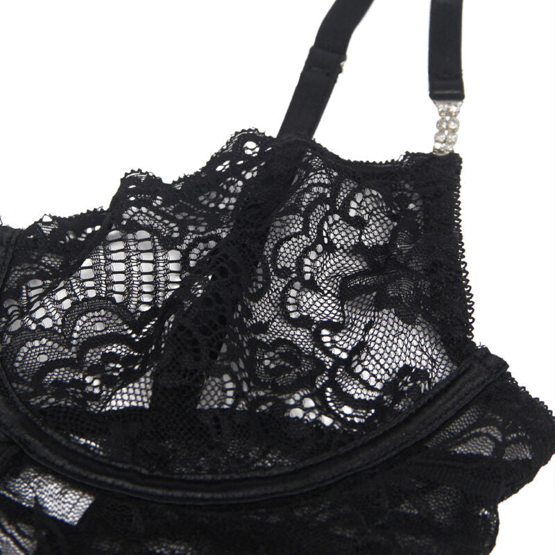 Babydoll in Pizzo Subblime — Spalline Regolabili, Nero S/M