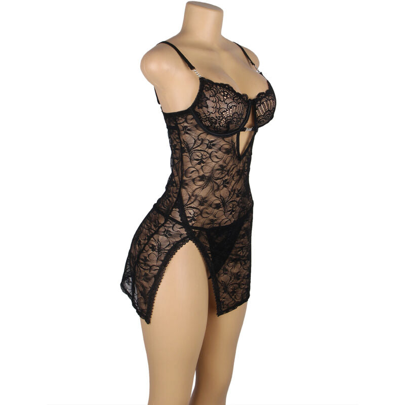 Babydoll in Pizzo Subblime — Spalline Regolabili, Nero S/M