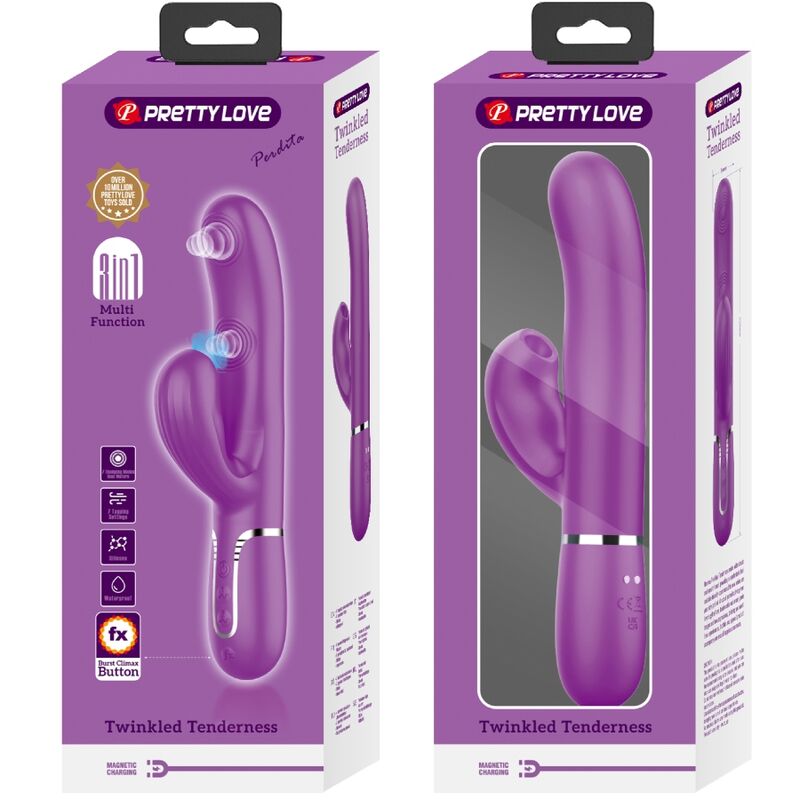 Vibratore Rabbit Multifunzione Pretty Love Perlita — Viola