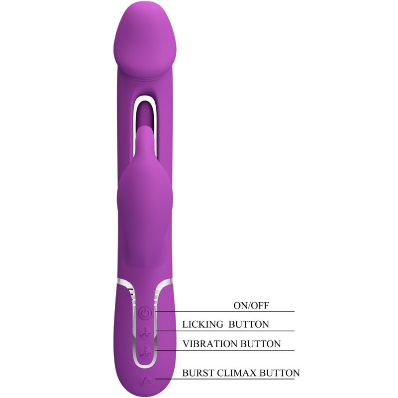 Vibratore Rabbit Pretty Love Kampas 3in1 — Viola, 2 Motori