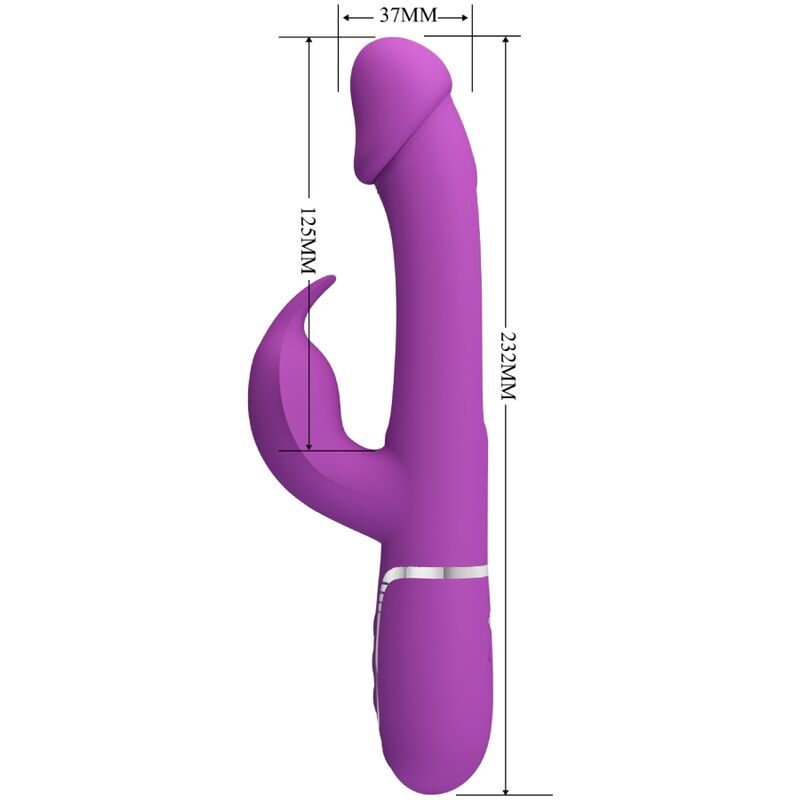 Vibratore Rabbit Pretty Love Kampas 3in1 — Viola, 2 Motori