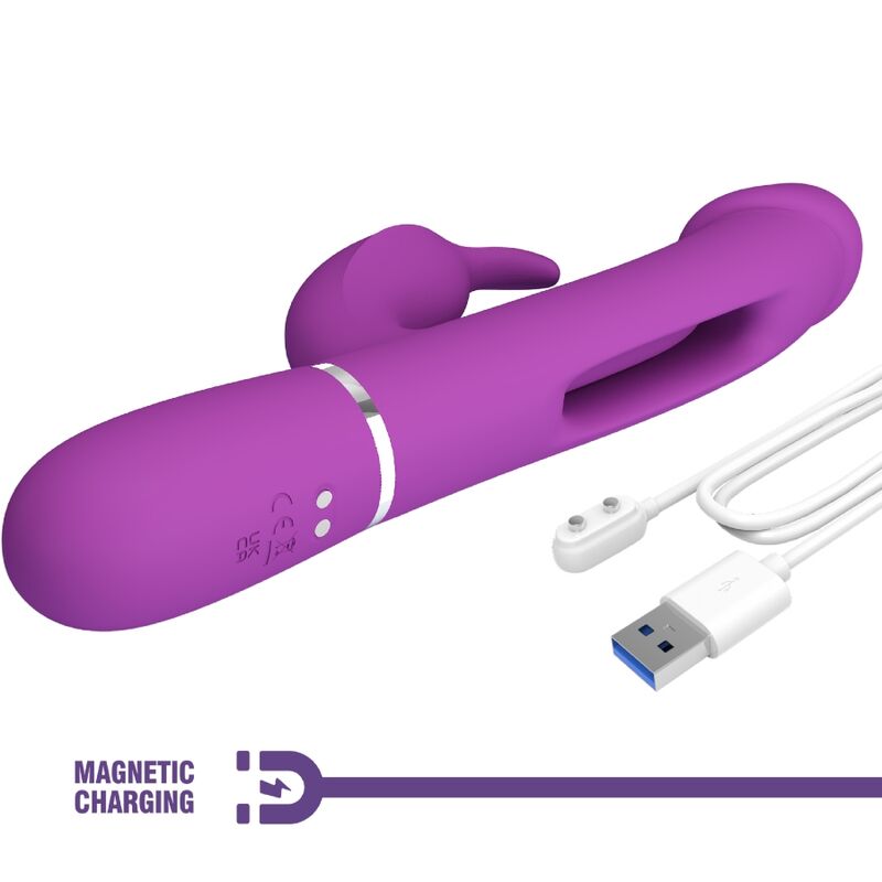 Vibratore Rabbit Pretty Love Kampas 3in1 — Viola, 2 Motori