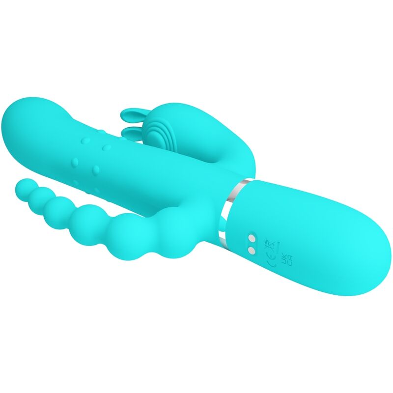 Vibratore Rabbit Triplo Pretty Love Cammy — 4 in 1, Blu