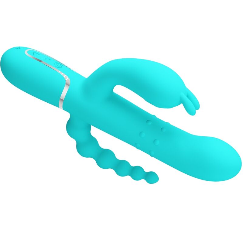 Vibratore Rabbit Triplo Pretty Love Cammy — 4 in 1, Blu