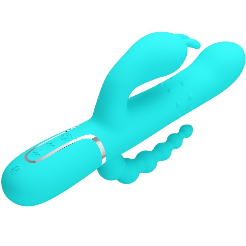 Vibratore Rabbit Triplo Pretty Love Cammy — 4 in 1, Blu