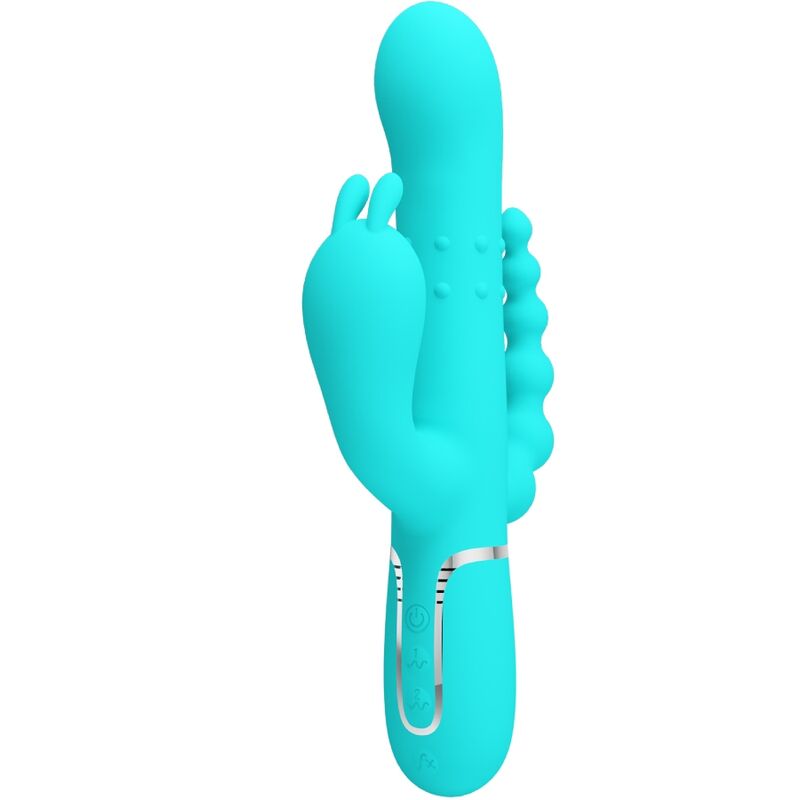 Vibratore Rabbit Triplo Pretty Love Cammy — 4 in 1, Blu