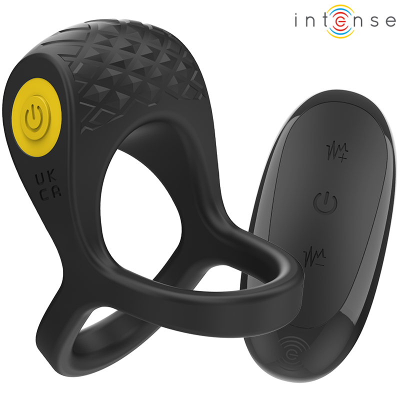 Anello Fallico Vibrante Doppio Intense Alex — 10 Vibrazioni, Nero