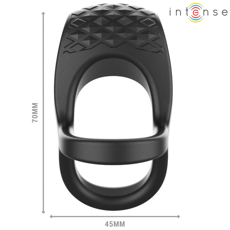 Anello Fallico Vibrante Doppio Intense Alex — 10 Vibrazioni, Nero