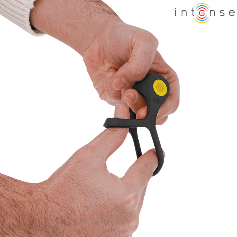 Anello Fallico Vibrante Doppio Intense Alex — 10 Vibrazioni, Nero