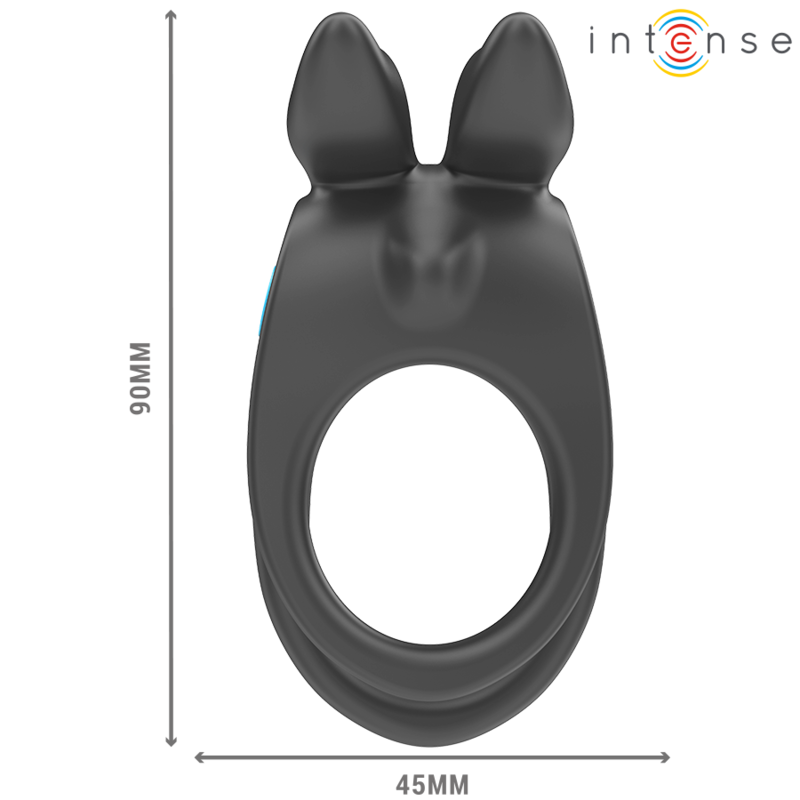 Anello Fallico Vibrante Doppio Intense Sam — 10 Vibrazioni, Nero