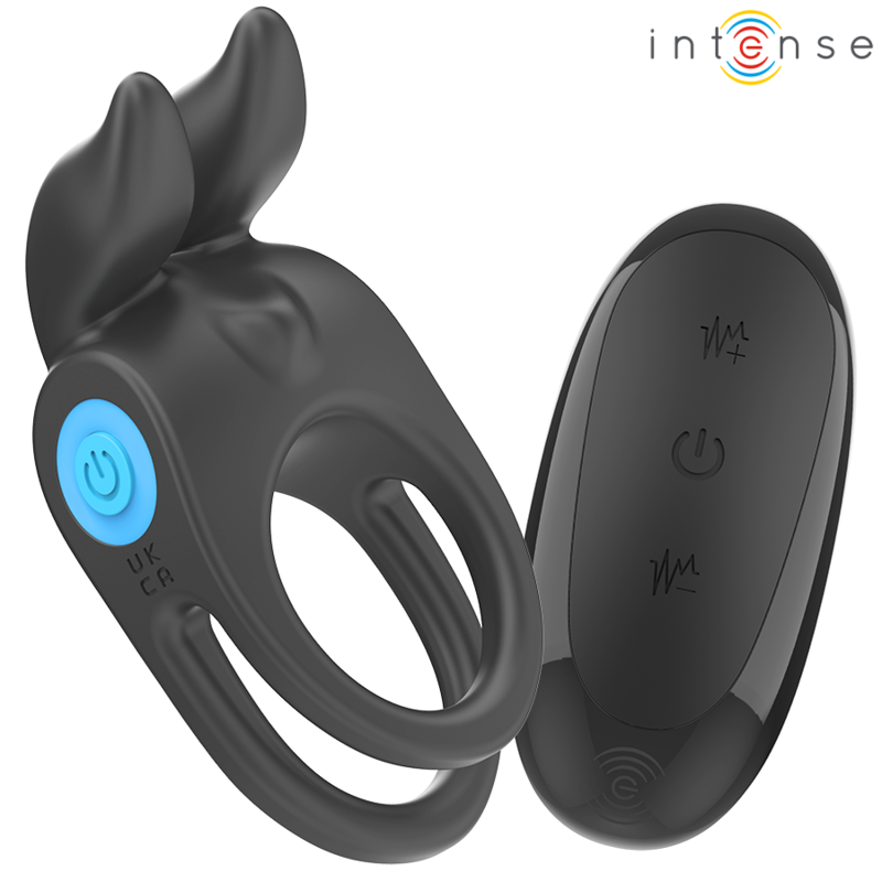 Anello Fallico Vibrante Doppio Intense Sam — 10 Vibrazioni, Nero