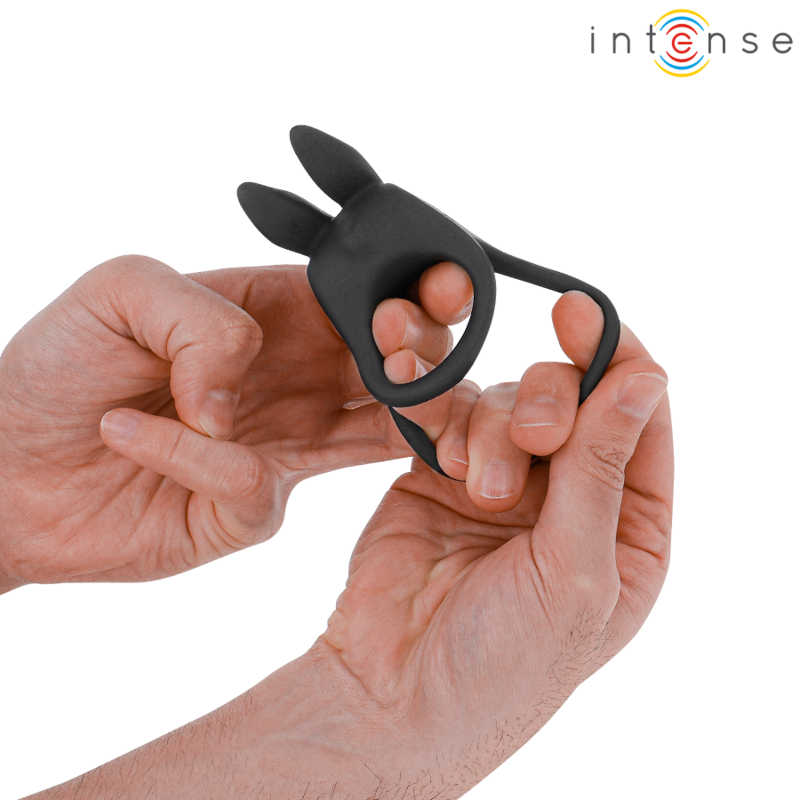 Anello Fallico Vibrante Doppio Intense Sam — 10 Vibrazioni, Nero