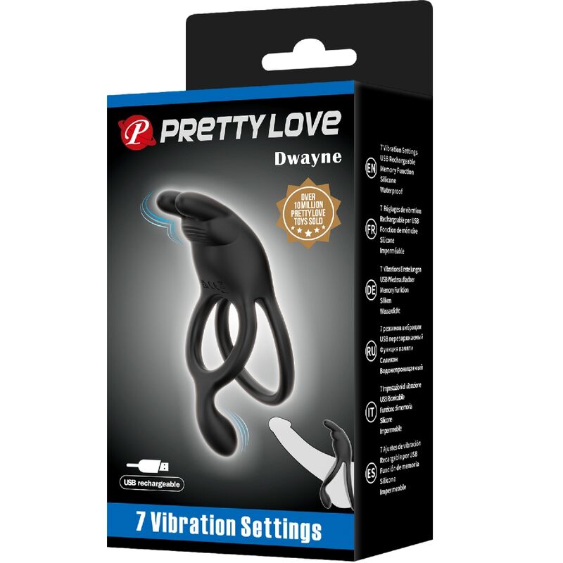 Anello Fallico Vibrante Rabbit Pretty Love Seth — 7 Vibrazioni