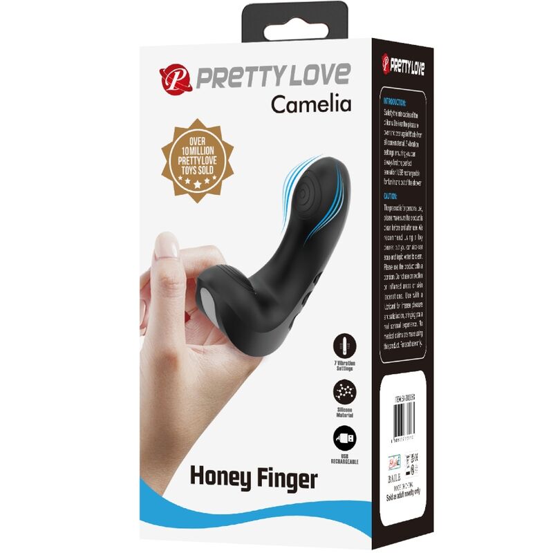 Vibratore da Dita Pretty Love Camelia — 7 Modalità, Nero