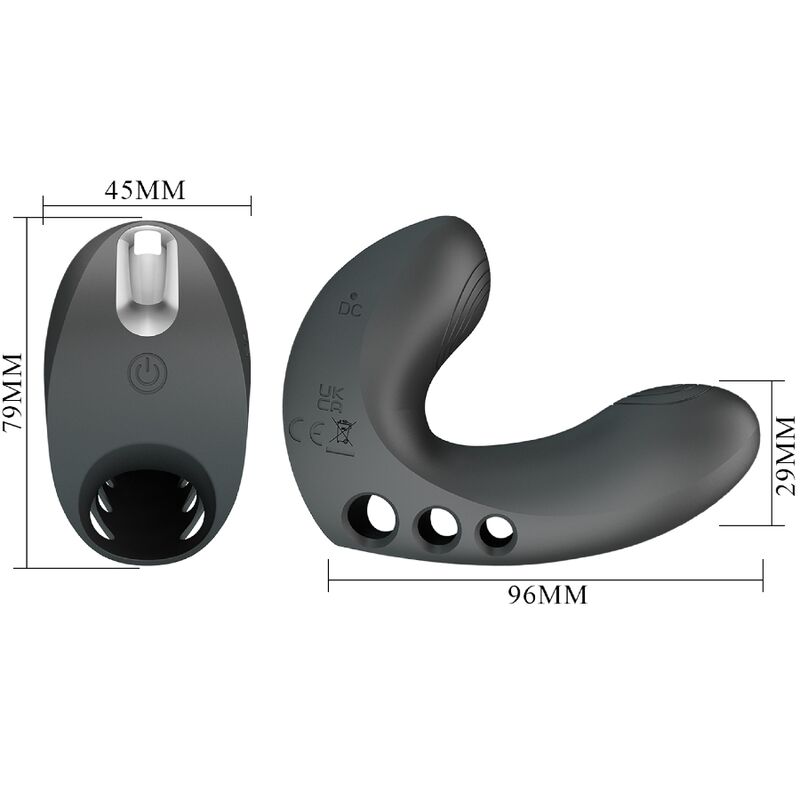Vibratore da Dita Pretty Love Camelia — 7 Modalità, Nero