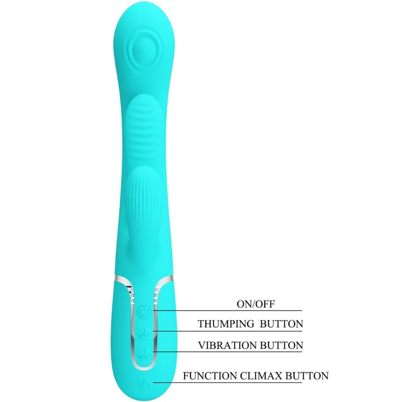 Vibratore Rabbit 3 in 1 Pretty Love Shania — 7 Modalità, Blu