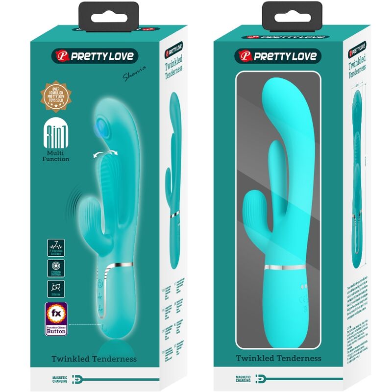 Vibratore Rabbit 3 in 1 Pretty Love Shania — 7 Modalità, Blu