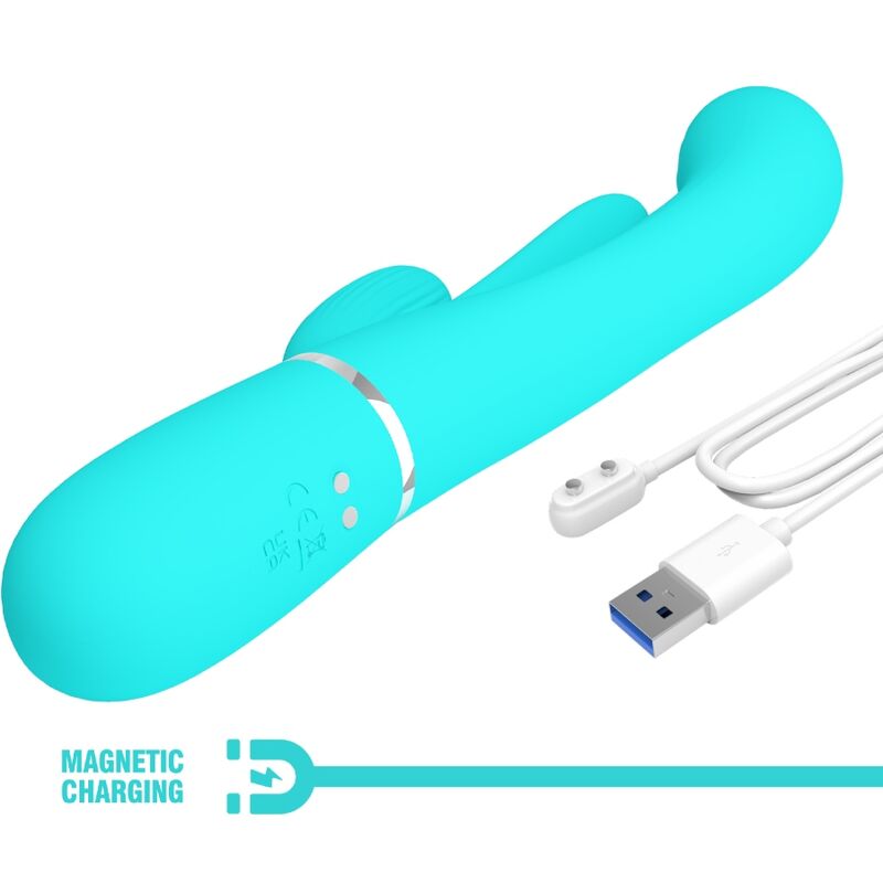 Vibratore Rabbit 3 in 1 Pretty Love Shania — 7 Modalità, Blu