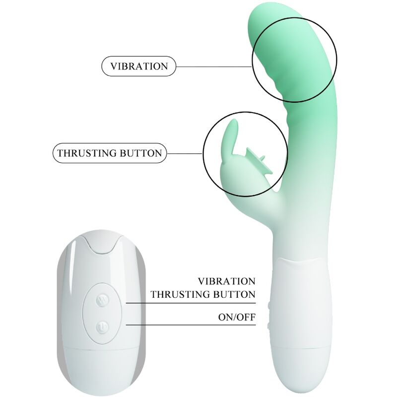 Vibratore Rabbit Pretty Love Cerberus — 30 Modalità, Verde