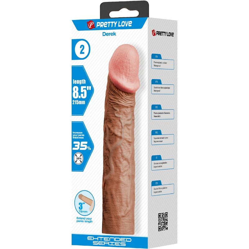 Guaina Fallica con Estensione Pretty Love Derek — 7,6 cm