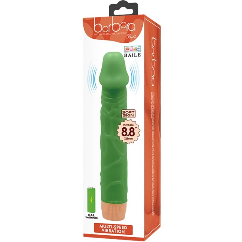 Dildo Realistico Vibrante Baile Bill — 22,5 cm, Verde