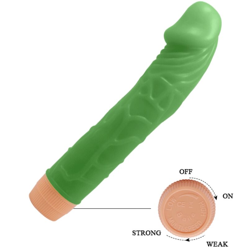 Dildo Realistico Vibrante Baile Bill — 22,5 cm, Verde