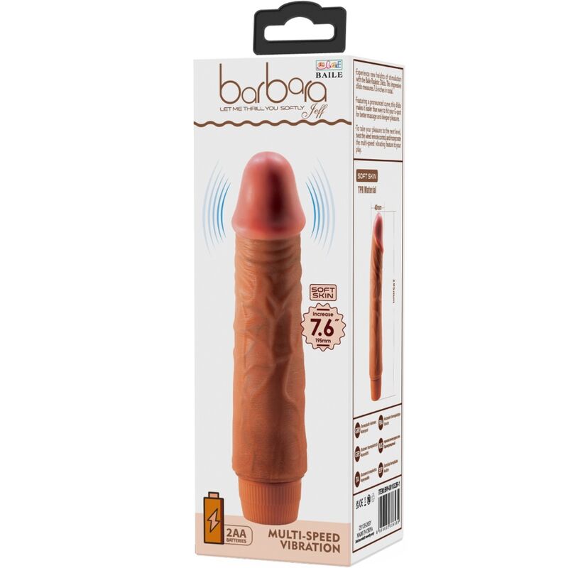 Dildo Realistico Vibrante Baile Jeff — 19,5 cm