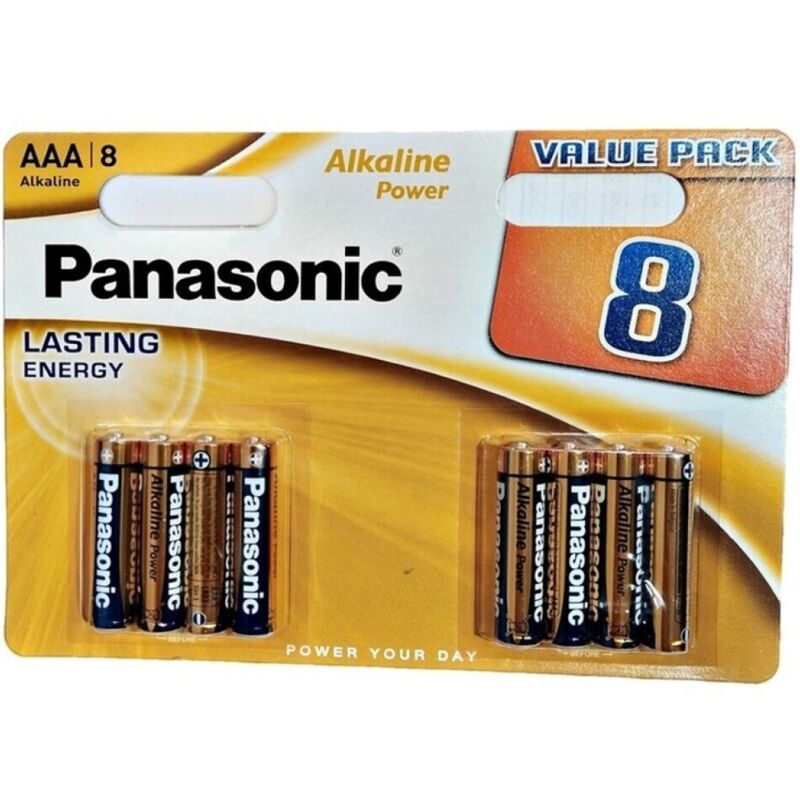 Batterie Alcaline AAA Panasonic Bronze — 8 Unità