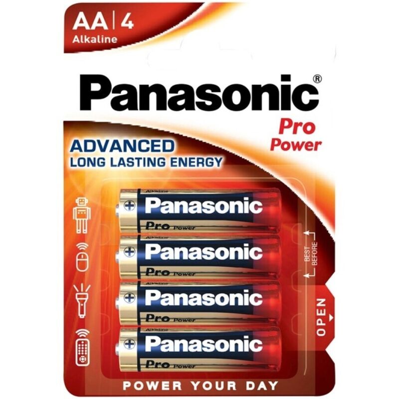 Batterie Alcaline AA Panasonic Pro Power LR6 — 4 Unità