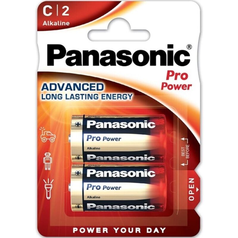 Batterie Alcaline C LR14 Panasonic Pro Power — 2 Unità