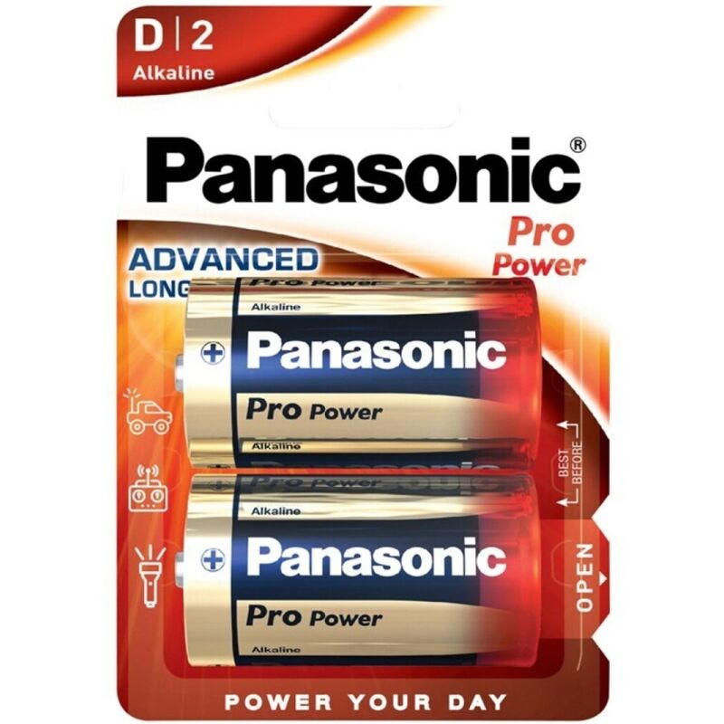 Batterie Alcaline D LR20 Panasonic Pro Power — 2 Unità
