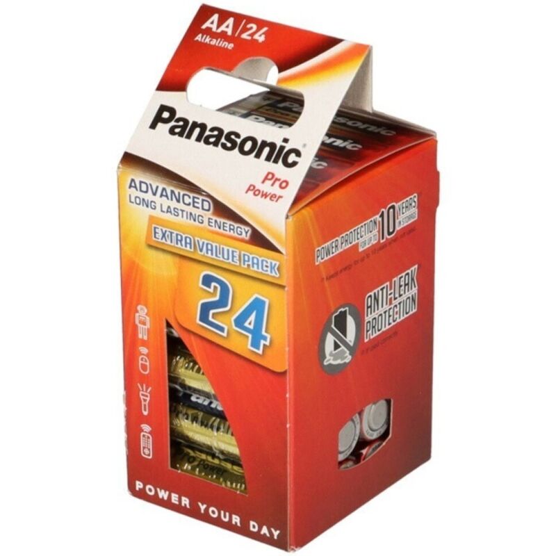 Batterie Alcaline AA Panasonic Pro Power LR6 — 24 Unità