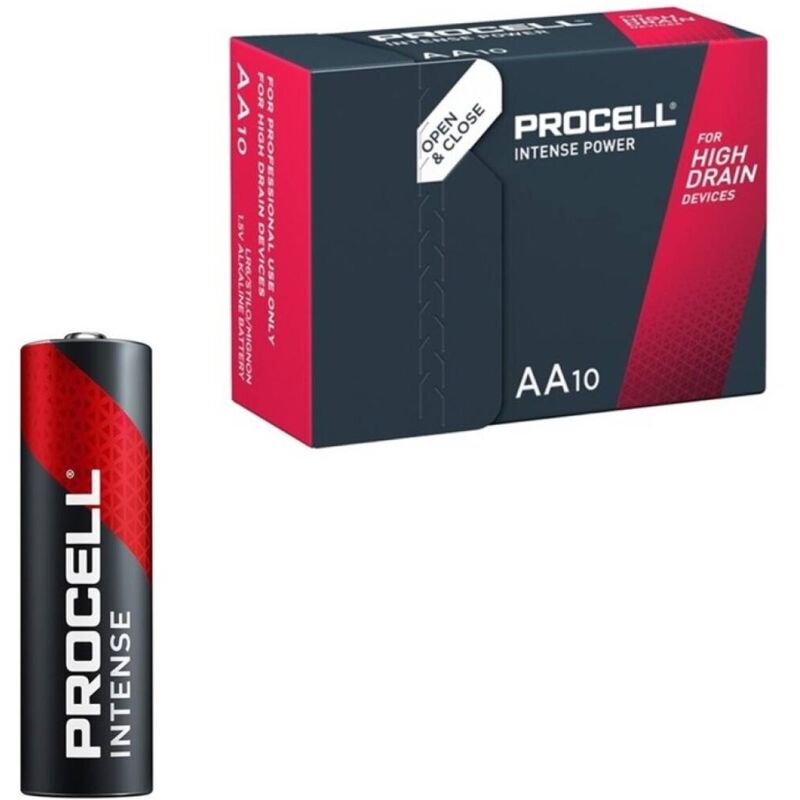 Batterie Alcaline AA Procell Intense Power LR6 — 10 Unità