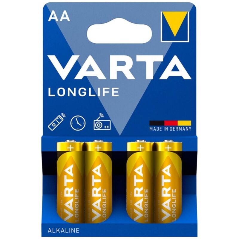 Batterie Alcaline AA Varta Longlife — LR6, 4 Unità