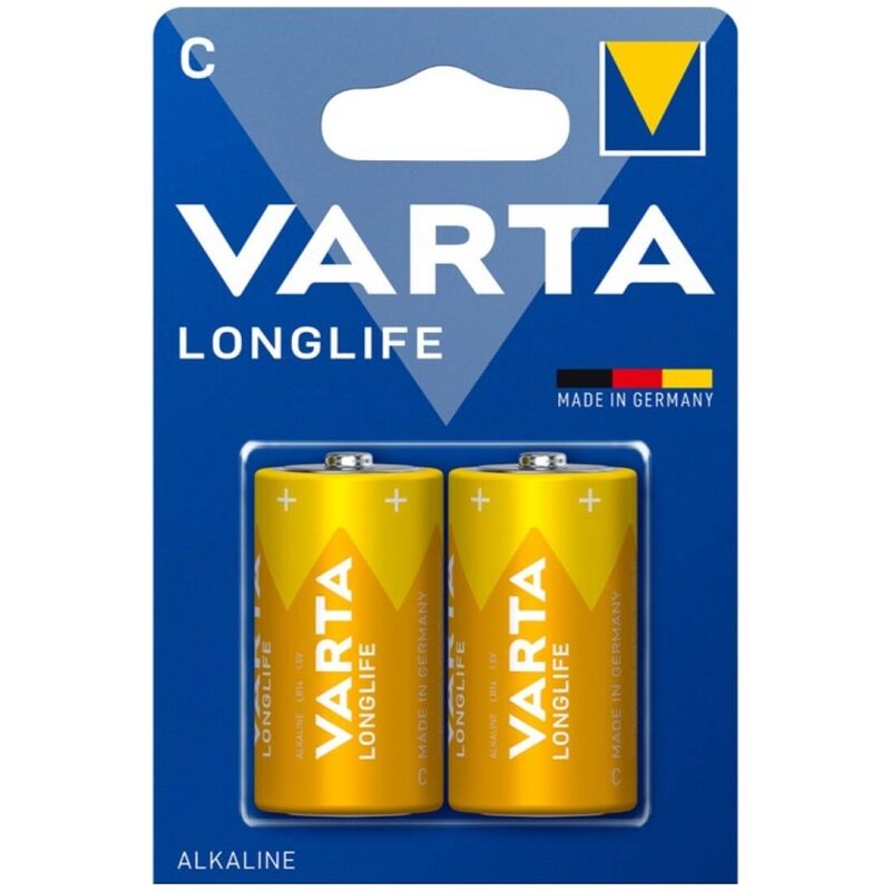 Batterie Alcaline C LR14 Varta Longlife — 2 Unità