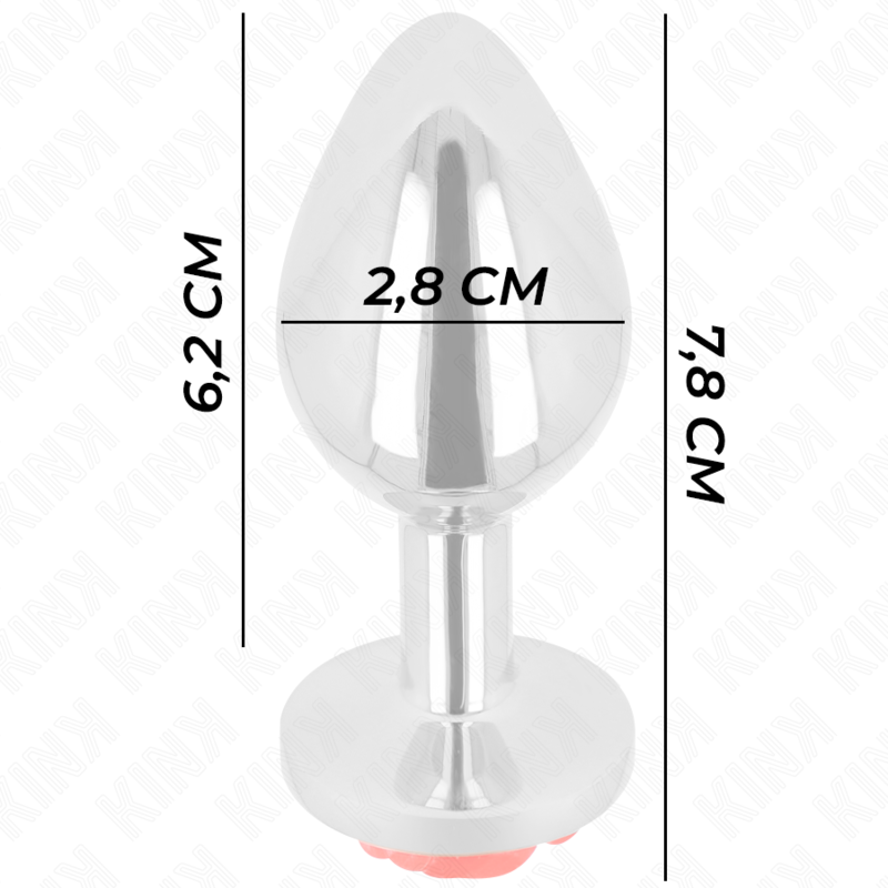 Plug Anale Metallico Kink Pleasure Plugs Rosa Rossa — Taglia S