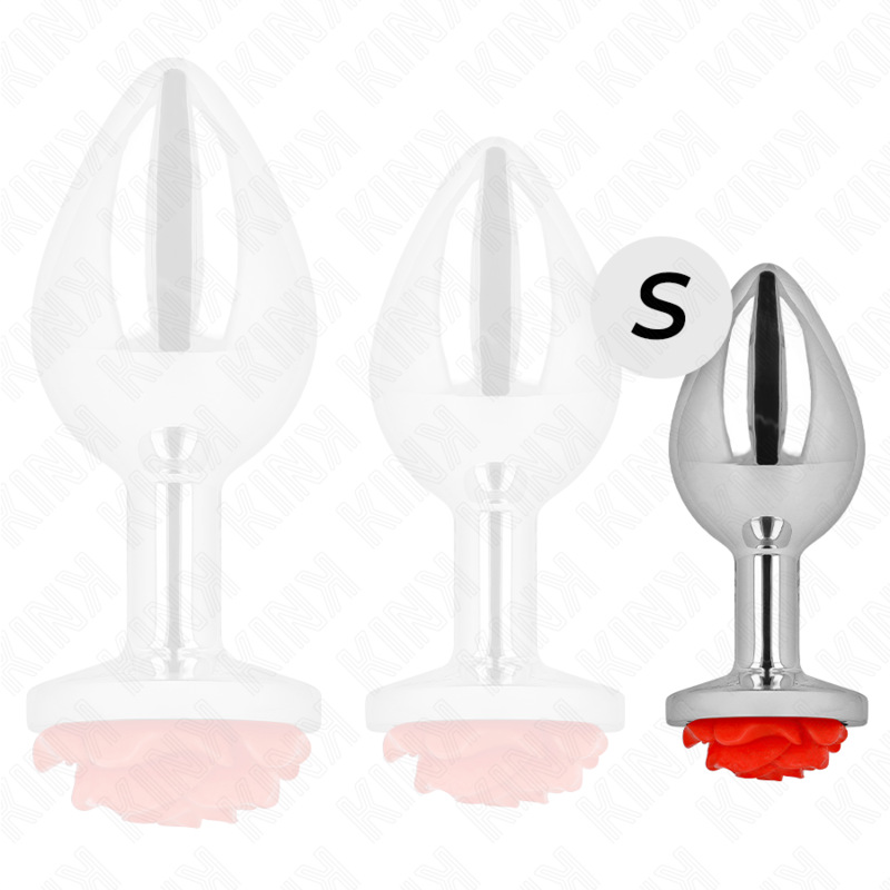 Plug Anale Metallico Kink Pleasure Plugs Rosa Rossa — Taglia S