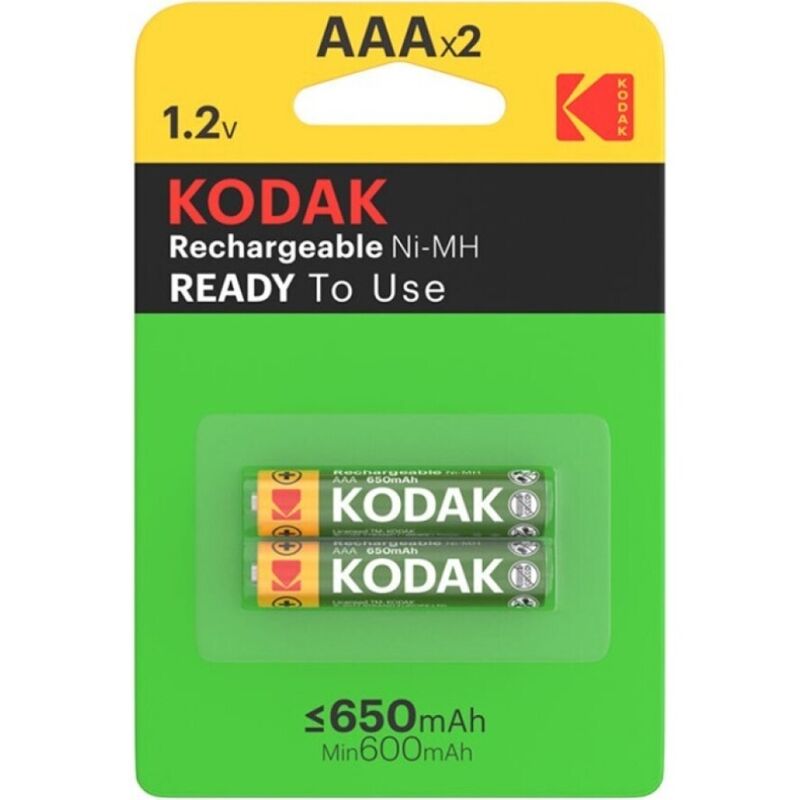 Batterie Ricaricabili AAA Kodak HR03 — 650 mAh, 2 Unità