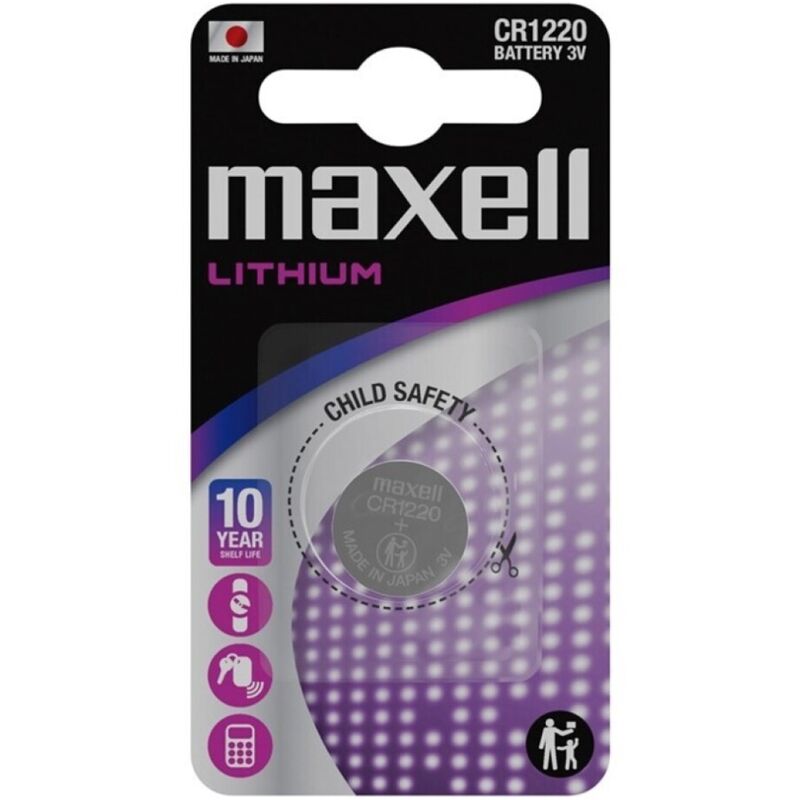 Batteria a Bottone Litio Maxell CR1220 — 3V, 1 Unità