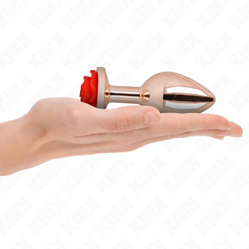 Plug Anale Metallico Kink Pleasure Plugs Rosa Rossa — Oro Rosa L