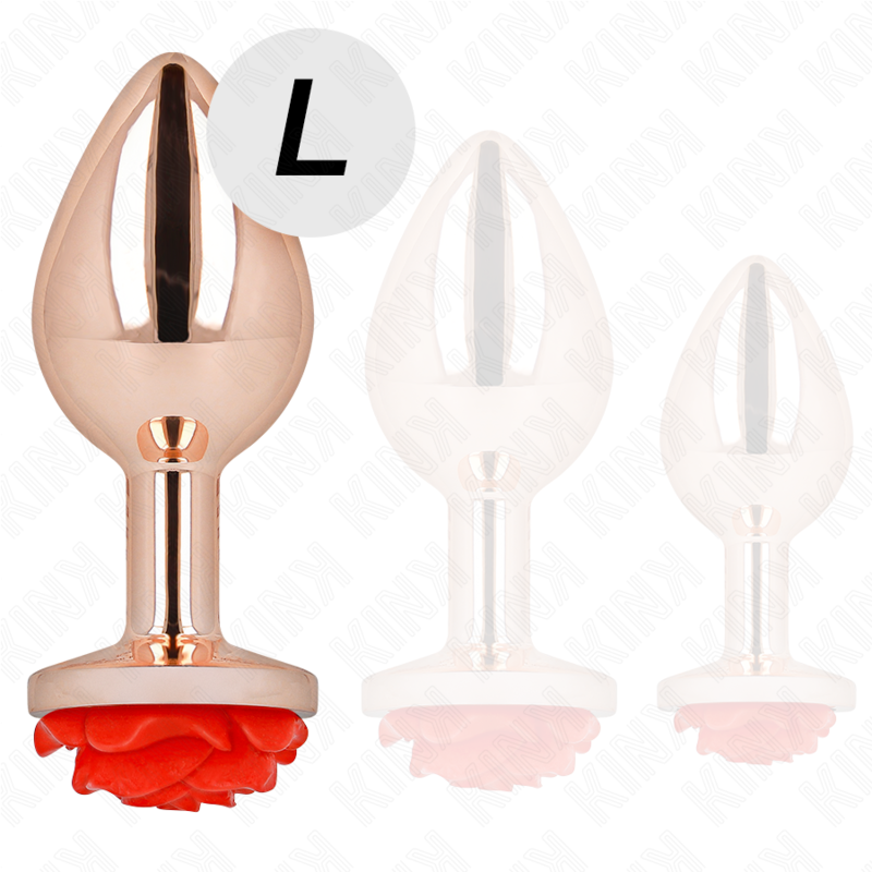 Plug Anale Metallico Kink Pleasure Plugs Rosa Rossa — Oro Rosa L